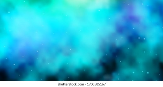 Light Blue, Green vector texture with beautiful stars. Shining colorful illustration with small and big stars. Pattern for wrapping gifts.
