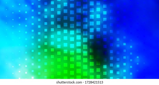 Azul claro, textura vectorial verde en forma rectangular. Nueva ilustración abstracta con formas rectangulares. Patrón de folletos y folletos para empresas
