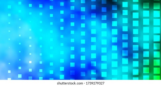 Azul claro, textura vectorial verde en forma rectangular. Ilustración con un conjunto de rectángulos de gradiente. Diseño para su promoción comercial.