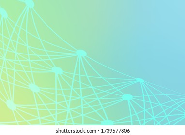 Light Blue, Green vector texture with artificial intelligence concept. Shining illustration with AI shapes on abstract template. Template for ads of intellect, innovations.