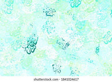 Light Blue, Green vector texture with abstract forms. Decorative design in abstract style with random forms. Background for a cell phone.