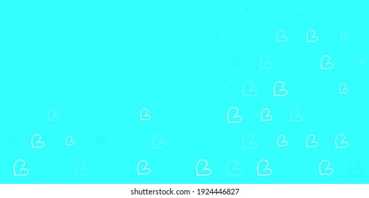 Light Blue, Green vector texture with lovely hearts. Colorful illustration with gradient feminism shapes. Best design to show the power of women.