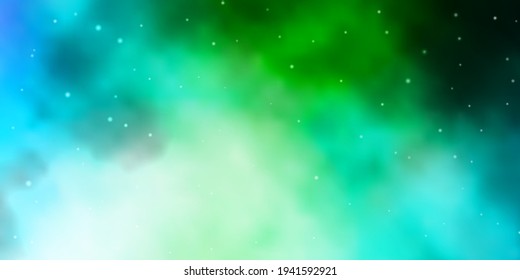 Light Blue, Green vector texture with beautiful stars. Shining colorful illustration with small and big stars. Pattern for wrapping gifts.