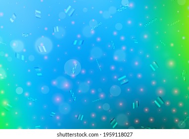 Light Blue, Green vector texture with disks. Illustration with set of shining colorful abstract circles. Base for booklets, leaflets
