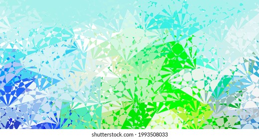 Light Blue, Green vector texture with random triangles. Illustration with abstract colorful triangle shapes. Template for commercials.