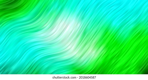 Light Blue, Green vector texture with curves. Bright sample with colorful bent lines, shapes. Template for your UI design.