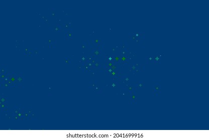 Azul claro, textura vectorial verde con hermosas estrellas. Ilustración abstracta brillante con estrellas de colores. Mejor diseño para tu anuncio, afiche, banner.