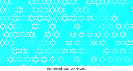 Light blue, green vector texture with disease symbols. Simple design in abstract style with infection forms. Design for biohazard warning.