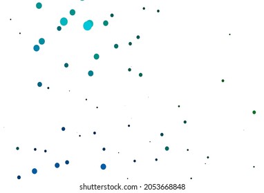 Light Blue, Green vector texture with disks. Blurred bubbles on abstract background with colorful gradient. Design for posters, banners.