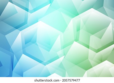 Light Blue, Green vector texture with colorful hexagons. Abstract illustration with colorful hexagons. Design for website posters, banners.