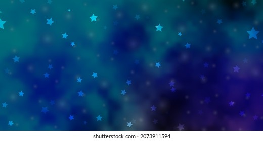 Light Blue, Green vector texture with beautiful stars. Colorful illustration in abstract style with gradient stars. Pattern for websites, landing pages.