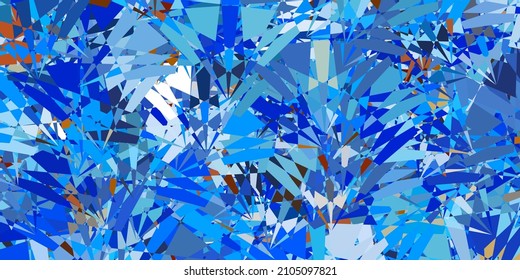 Azul claro, textura vectorial verde con triángulos aleatorios. Ilustración abstracta sobresaliente con una gama de triángulos coloridos. Patrón de fondo de pantalla.