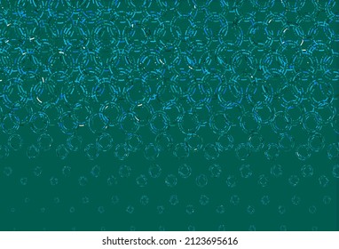 Light blue, green vector texture with disks. Abstract illustration with colored bubbles in nature style. Completely new template for your brand book.