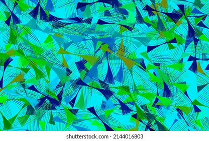 Light Blue, Green vector texture with curved lines.