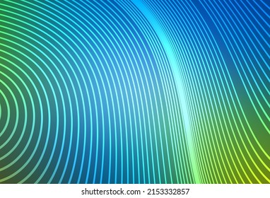 Light Blue, Green vector texture with wry lines. Modern gradient abstract illustration with bandy lines. Business design for posters, banners.