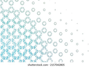 Light blue, green vector texture with disks. Glitter abstract illustration with blurred drops of rain. Design for business adverts.