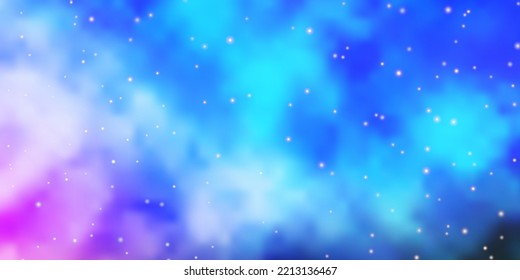 Azul claro, textura vectorial verde con hermosas estrellas. Brillante ilustración colorida con estrellas pequeñas y grandes. Patrón para sitios web, páginas de inicio.