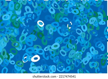 Light Blue, Green vector texture with disks. Blurred decorative design in abstract style with bubbles. Pattern for ads, leaflets.