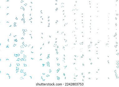 Light Blue, Green vector texture with musical notes. Isolated colorful music keys on abstract background. Template for fasion magazines.