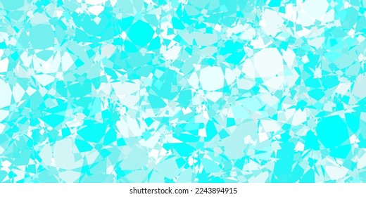 Azul claro, textura vectorial verde con triángulos aleatorios. Formas triangulares con gradiente colorido en estilo abstracto. Patrón para promociones.