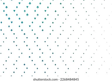 Light Blue, Green vector texture with playing cards. Colored illustration with hearts, spades, clubs, diamonds. Pattern for ads of parties, events in Vegas.