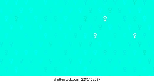 Light Blue, Green vector texture with women rights symbols. Illustration with signs of women strength and power. Best design to show the power of women.