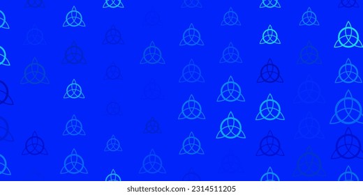 Light Blue, Green vector texture with religion symbols. Retro design in abstract style with witchcraft forms. Background for esoteric, mystic designs.