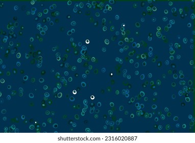 Light Blue, Green vector texture with disks. Modern abstract illustration with colorful water drops. Template for your brand book.