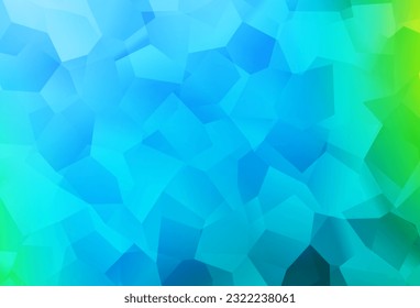 Light Blue, Green vector texture with abstract forms. Colorful chaotic forms with gradient in modern style. Modern design for your business card.