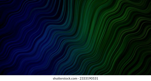 Light Blue, Green vector texture with wry lines. Illustration in abstract style with gradient curved.  Pattern for commercials, ads.