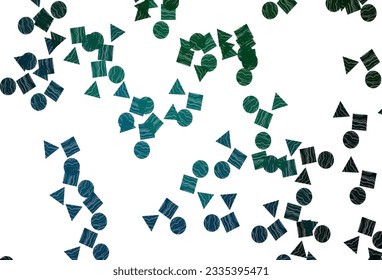 Light Blue, Green vector texture in poly style with circles, cubes. Illustration with colorful circles, triangles, rectangles. Template for wallpapers.