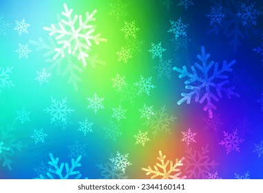 Light Blue, Green vector texture in birthday style. A Smart Illustration with gradient Christmas elements. Template for lettering, typography.