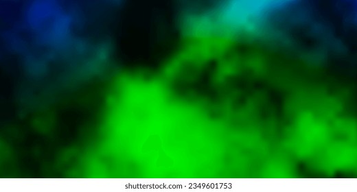 Light Blue, Green vector texture with cloudy sky. Abstract colorful clouds on gradient illustration. Beautiful layout for uidesign.