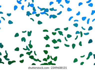 Azul claro, textura vectorial verde con formas aleatorias. Ilustración simple y colorida con formas abstractas de gradiente. Diseño moderno para su tarjeta de visita.