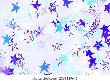 Light Blue, Green vector texture with beautiful stars. Shining colored illustration with stars. Best design for your ad, poster, banner.
