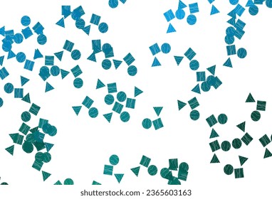 Light Blue, Green vector texture in poly style with circles, cubes. Illustration with colorful circles, triangles, rectangles. Pattern for commercials.