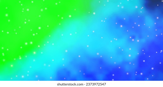 Light Blue, Green vector texture with beautiful stars. Blur decorative design in simple style with stars. Best design for your ad, poster, banner.
