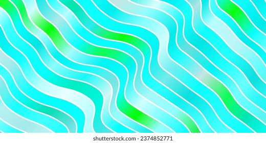 Light Blue, Green vector texture with curves. Colorful illustration in circular style with lines. Smart design for your promotions.