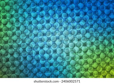 Azul claro, textura vectorial verde con discos. Diseño decorativo borroso en estilo abstracto con burbujas. Patrón de anuncios, folletos.