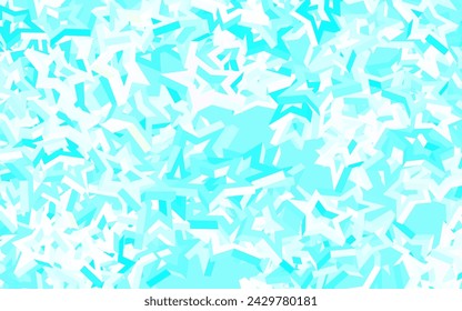 Azul claro, textura vectorial verde con hermosas estrellas. Ilustración de colores brillantes con estrellas. El mejor diseño para su anuncio, póster, banner.