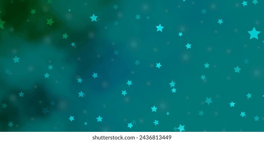 Light Blue, Green vector texture with beautiful stars. Modern geometric abstract illustration with stars. Design for your business promotion.
