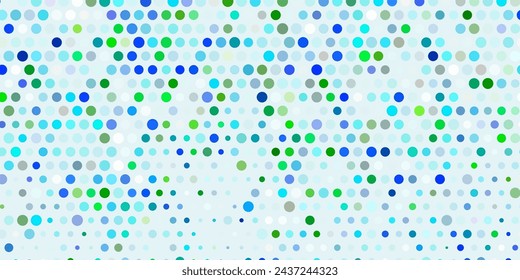 Light blue, green vector texture with disks. Abstract decorative design in gradient style with bubbles. New template for a brand book.