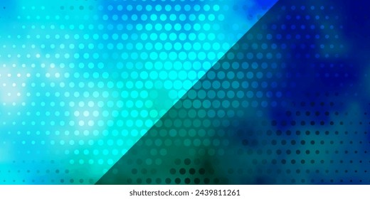 Azul claro, textura vectorial verde con círculos. Diseño decorativo abstracto en estilo degradado con burbujas. Nueva plantilla para tu libro de marca.