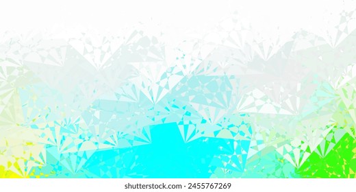 Azul claro, textura de Vector verde con triángulos aleatorios. Diseño simple en estilo abstracto con triángulos, líneas. Material de las páginas de destino.