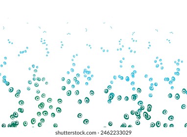Light Blue, Green vector texture with disks. Blurred decorative design in abstract style with bubbles. Pattern of water, rain drops.