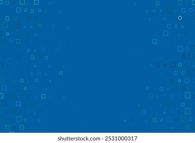 Hellblau, grüne Vektortextur mit Scheiben, Rechtecken. Glitzerne abstrakte Illustration mit Würfeln, Kreisen. Muster für schöne Webseiten.