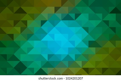 Light Blue, Green vector triangle mosaic template. Shining illustration, which consist of triangles. The template can be used as a background for cell phones.