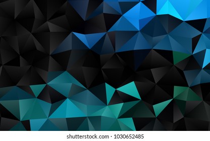 Light Blue, Green vector triangle mosaic pattern. A vague abstract illustration with gradient. Triangular pattern for your business design.