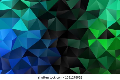 Light Blue, Green vector triangle mosaic background. Modern geometrical abstract illustration with gradient. The polygonal design can be used for your web site.