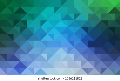 Light Blue, Green vector triangle mosaic pattern. A vague abstract illustration with gradient. A completely new design for your business.